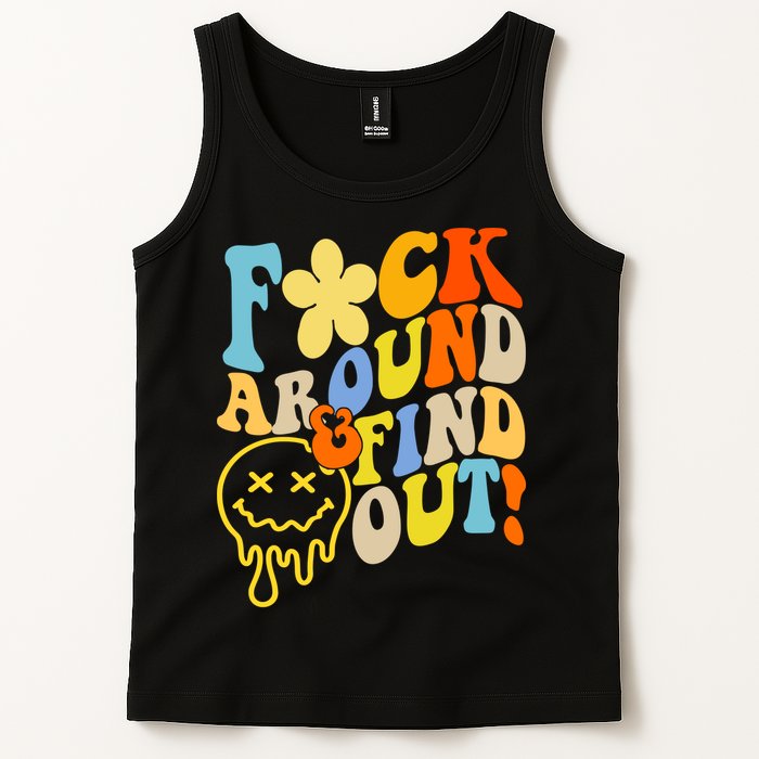 Fuck Around Find Out Smile Retro Groovy Funny Tank Top