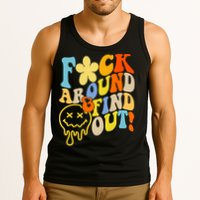 Fuck Around Find Out Smile Retro Groovy Funny Tank Top