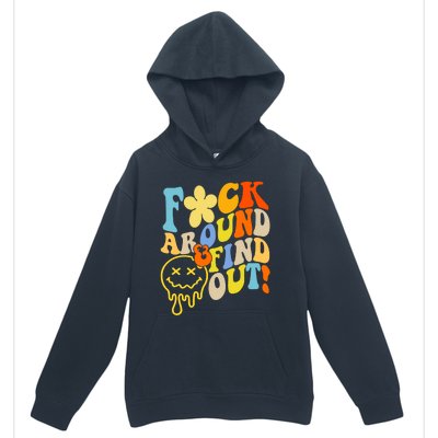 Fuck Around Find Out Smile Retro Groovy Funny Urban Pullover Hoodie