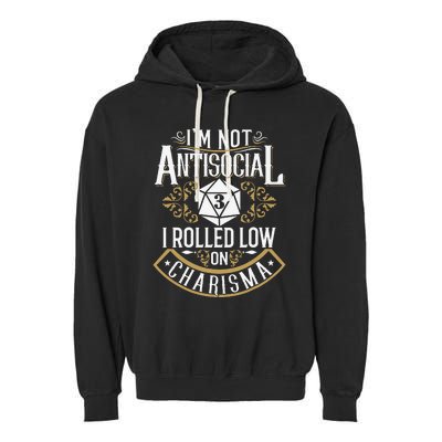 Funny Antisocial Funny Nerdy Gamer Garment-Dyed Fleece Hoodie