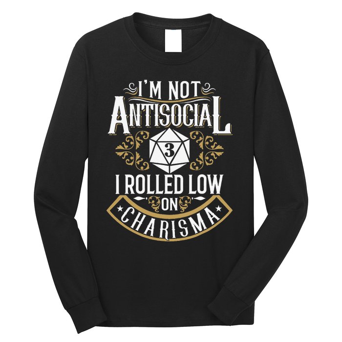 Funny Antisocial Funny Nerdy Gamer Long Sleeve Shirt