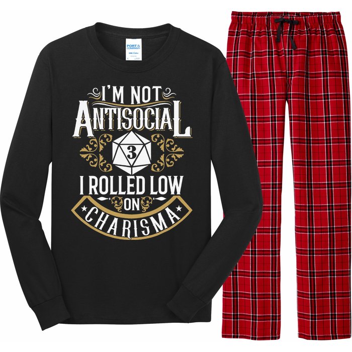 Funny Antisocial Funny Nerdy Gamer Long Sleeve Pajama Set