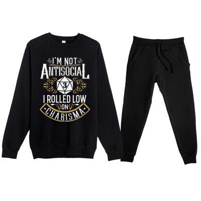 Funny Antisocial Funny Nerdy Gamer Premium Crewneck Sweatsuit Set