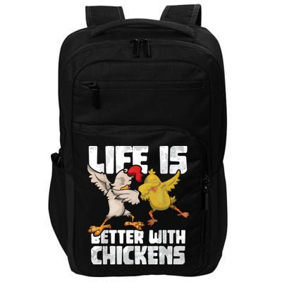 Funny Animal Farmer Dabbing Rooster Dab Hen Chicken Impact Tech Backpack