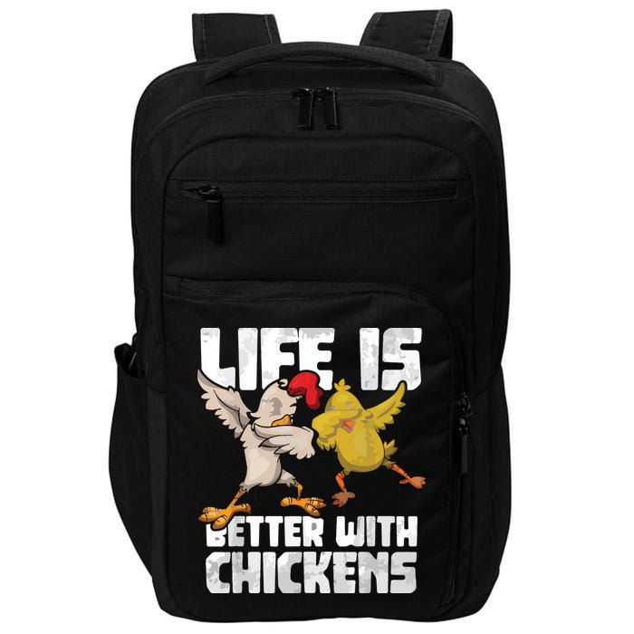 Funny Animal Farmer Dabbing Rooster Dab Hen Chicken Impact Tech Backpack