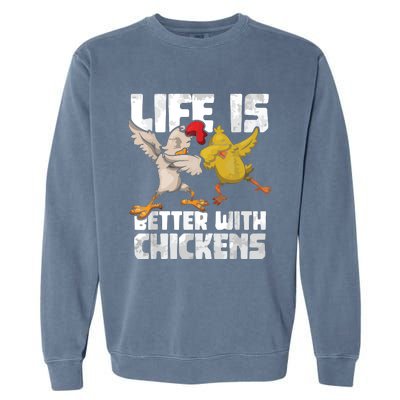 Funny Animal Farmer Dabbing Rooster Dab Hen Chicken Garment-Dyed Sweatshirt