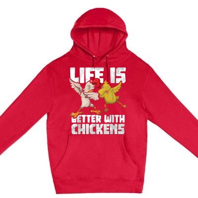 Funny Animal Farmer Dabbing Rooster Dab Hen Chicken Premium Pullover Hoodie