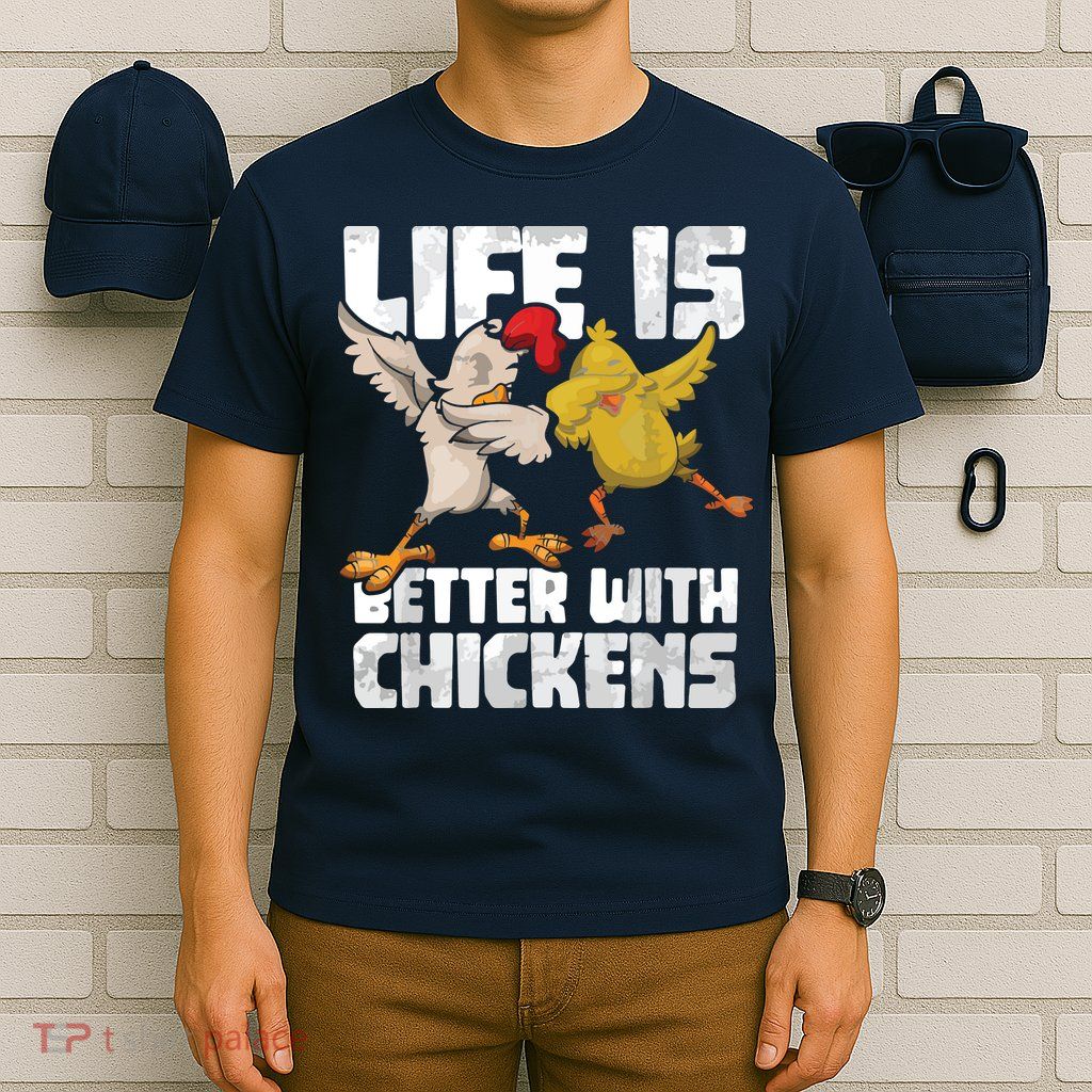 Funny Animal Farmer Dabbing Rooster Dab Hen Chicken T-Shirt