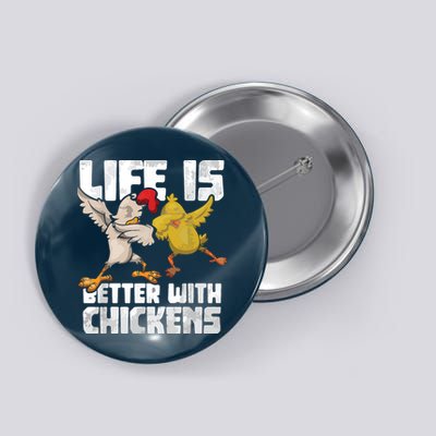 Funny Animal Farmer Dabbing Rooster Dab Hen Chicken Button