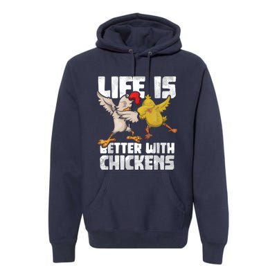 Funny Animal Farmer Dabbing Rooster Dab Hen Chicken Premium Hoodie