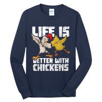 Funny Animal Farmer Dabbing Rooster Dab Hen Chicken Tall Long Sleeve T-Shirt