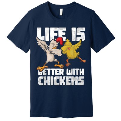 Funny Animal Farmer Dabbing Rooster Dab Hen Chicken Premium T-Shirt