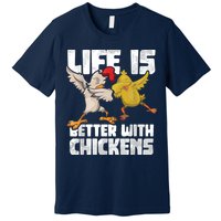 Funny Animal Farmer Dabbing Rooster Dab Hen Chicken Premium T-Shirt