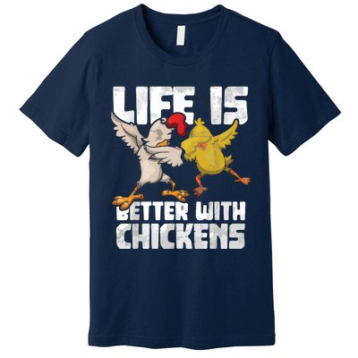 Funny Animal Farmer Dabbing Rooster Dab Hen Chicken Premium T-Shirt