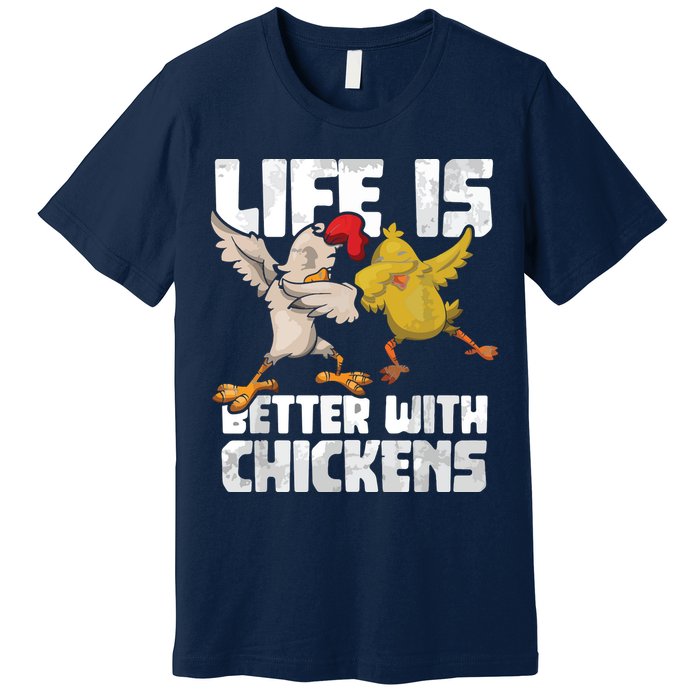 Funny Animal Farmer Dabbing Rooster Dab Hen Chicken Premium T-Shirt