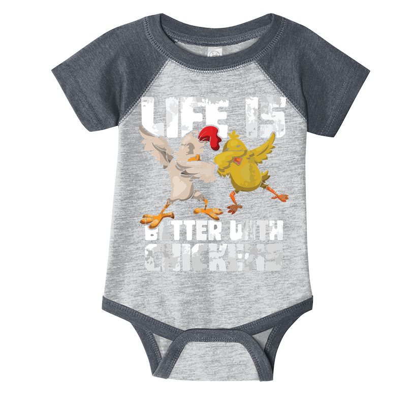 Funny Animal Farmer Dabbing Rooster Dab Hen Chicken Infant Baby Jersey Bodysuit