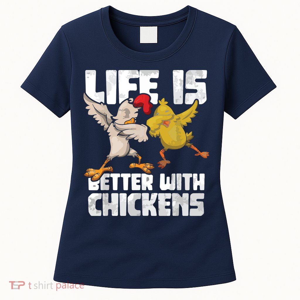 Funny Animal Farmer Dabbing Rooster Dab Hen Chicken Womens T-Shirt