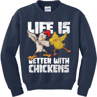 Funny Animal Farmer Dabbing Rooster Dab Hen Chicken Kids Sweatshirt