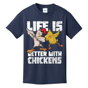 Funny Animal Farmer Dabbing Rooster Dab Hen Chicken Kids T-Shirt