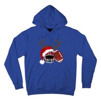 Funny American Football Reindeer Santa Hat Christmas Holiday Gift Hoodie