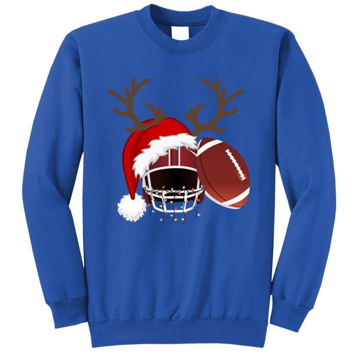 Funny American Football Reindeer Santa Hat Christmas Holiday Gift Sweatshirt