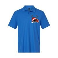 Funny American Football Reindeer Santa Hat Christmas Holiday Gift Softstyle Adult Sport Polo