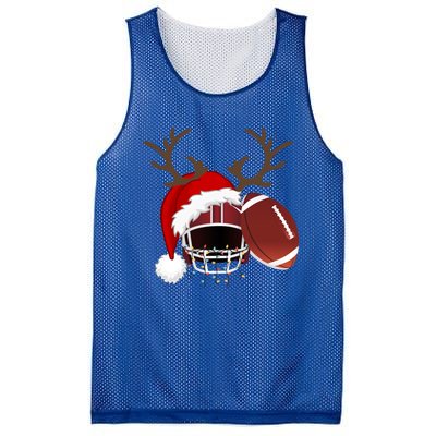 Funny American Football Reindeer Santa Hat Christmas Holiday Gift Mesh Reversible Basketball Jersey Tank