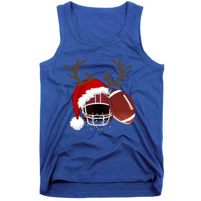 Funny American Football Reindeer Santa Hat Christmas Holiday Gift Tank Top