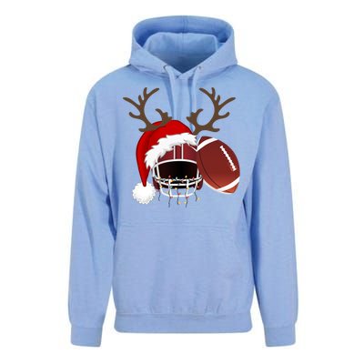 Funny American Football Reindeer Santa Hat Christmas Holiday Gift Unisex Surf Hoodie