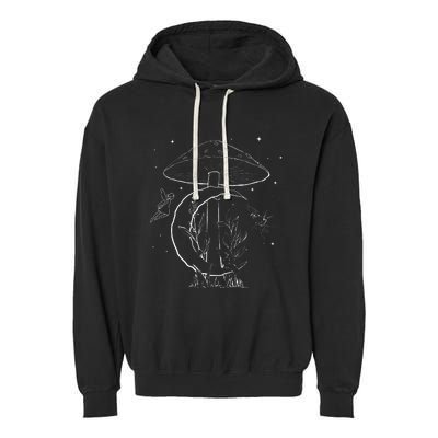 Fairycore Aesthetic Fairy Core Grunge Mushroom Moon Fairies Garment-Dyed Fleece Hoodie