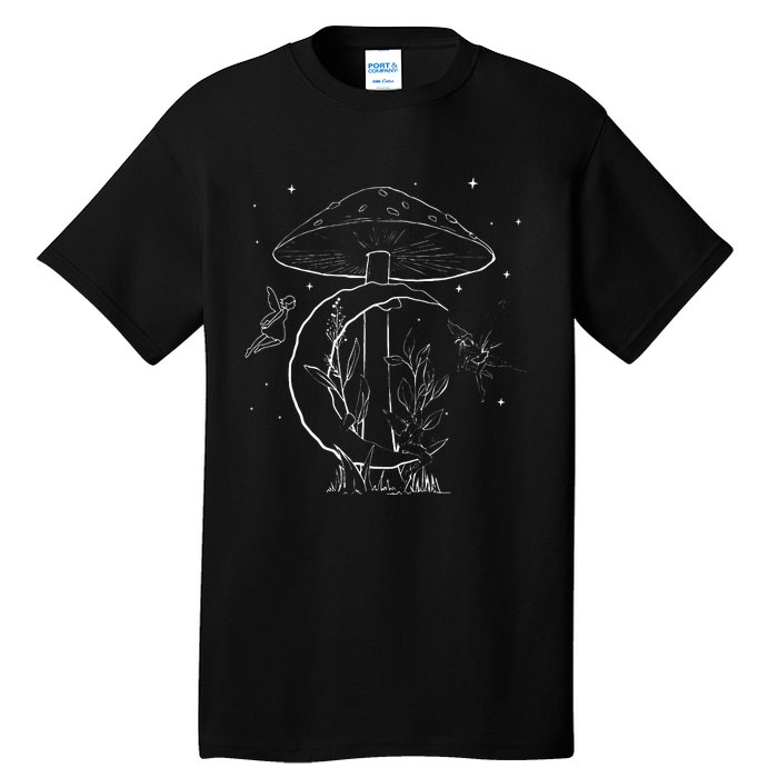 Fairycore Aesthetic Fairy Core Grunge Mushroom Moon Fairies Tall T-Shirt