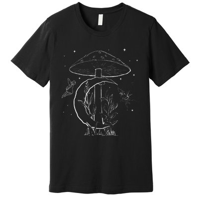 Fairycore Aesthetic Fairy Core Grunge Mushroom Moon Fairies Premium T-Shirt