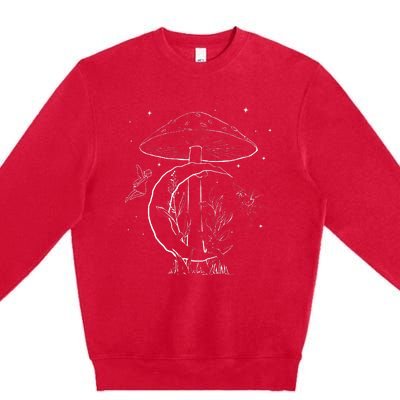 Fairycore Aesthetic Fairy Core Grunge Mushroom Moon Fairies Premium Crewneck Sweatshirt