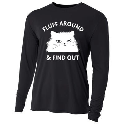 Fluff Around Funny Sarcastic Cat Lady Quote Humor Cooling Performance Long Sleeve Crew