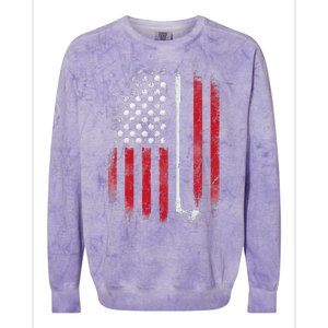 Funny American Flag Golf For Golfer Colorblast Crewneck Sweatshirt