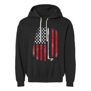 Funny American Flag Golf For Golfer Garment-Dyed Fleece Hoodie