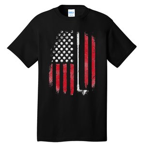 Funny American Flag Golf For Golfer Tall T-Shirt