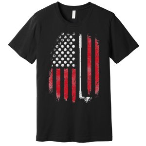 Funny American Flag Golf For Golfer Premium T-Shirt