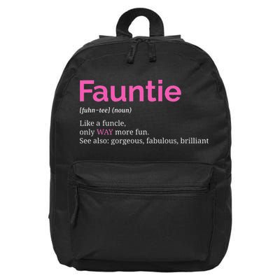 Fauntie Auntie Funny Aunt Gift Favorite Tee 16 in Basic Backpack