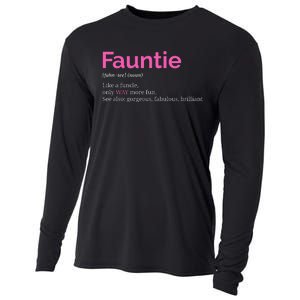 Fauntie Auntie Funny Aunt Gift Favorite Tee Cooling Performance Long Sleeve Crew