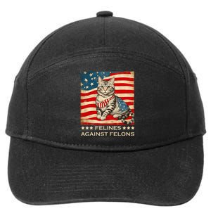 Felines Against Felons Funny Cat Felines Against Felons 7-Panel Snapback Hat