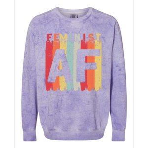 Feminist Af Feminism Cute Gift Colorblast Crewneck Sweatshirt