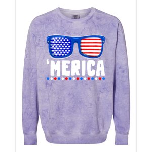 Funny American Flag Fourth 4th Of July Family Funny Gift Colorblast Crewneck Sweatshirt