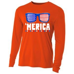 Funny American Flag Fourth 4th Of July Family Funny Gift Cooling Performance Long Sleeve Crew