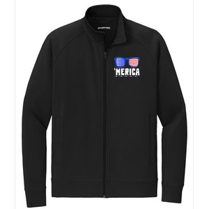 Funny American Flag Fourth 4th Of July Family Funny Gift Stretch Full-Zip Cadet Jacket