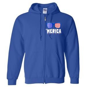 Funny American Flag Fourth 4th Of July Family Funny Gift Full Zip Hoodie