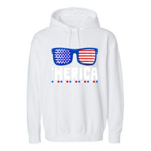 Funny American Flag Fourth 4th Of July Family Funny Gift Garment-Dyed Fleece Hoodie