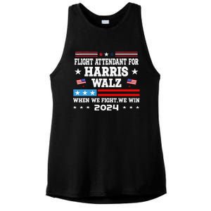 Flight Attendant For Harris Walz 2024 Vote President Kamala Ladies PosiCharge Tri-Blend Wicking Tank