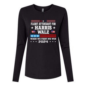 Flight Attendant For Harris Walz 2024 Vote President Kamala Womens Cotton Relaxed Long Sleeve T-Shirt