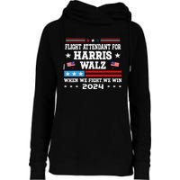 Flight Attendant For Harris Walz 2024 Vote President Kamala Womens Funnel Neck Pullover Hood